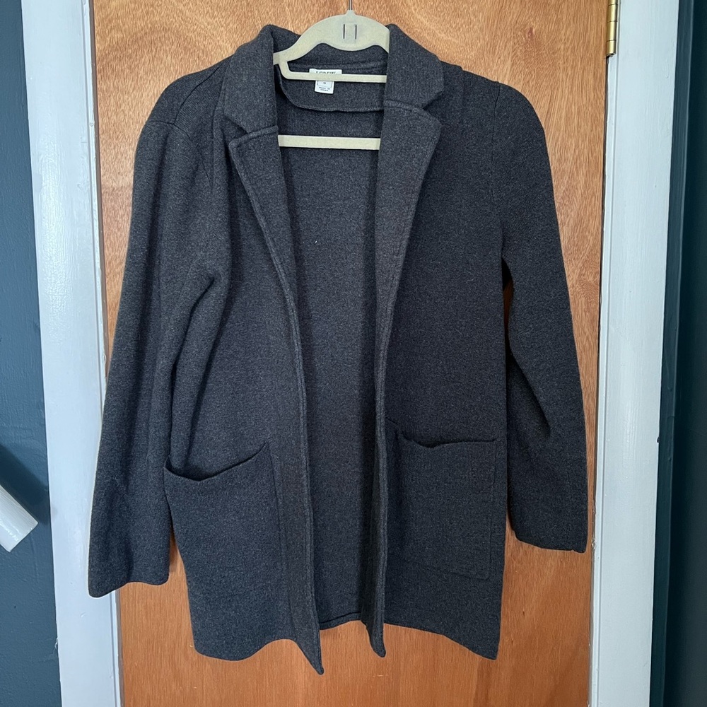 J Crew Grey Sweater Blazer, 100% Cotton, Medium